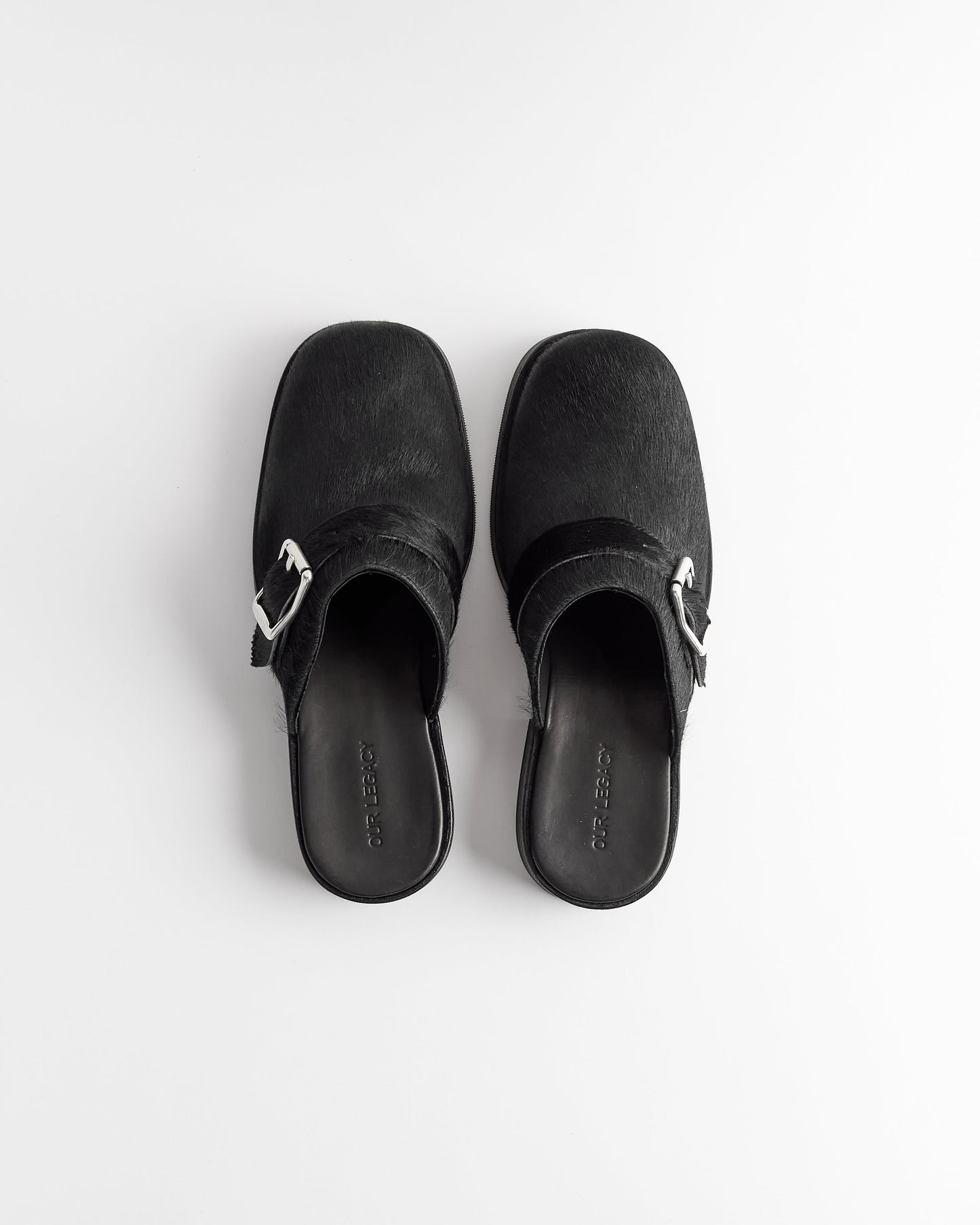 Camion Mule in Black Hide Hair
