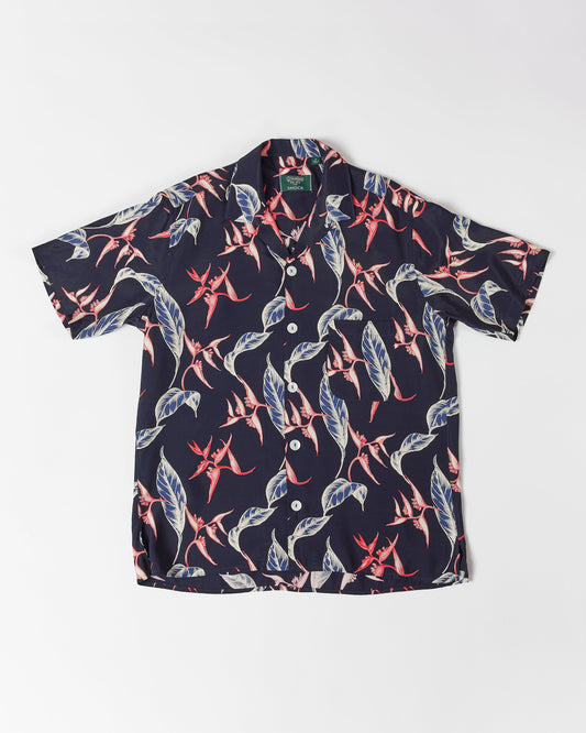 Gitman Vintage x SMOCK Short Sleeve Camp Shirt in Navy Red Floral