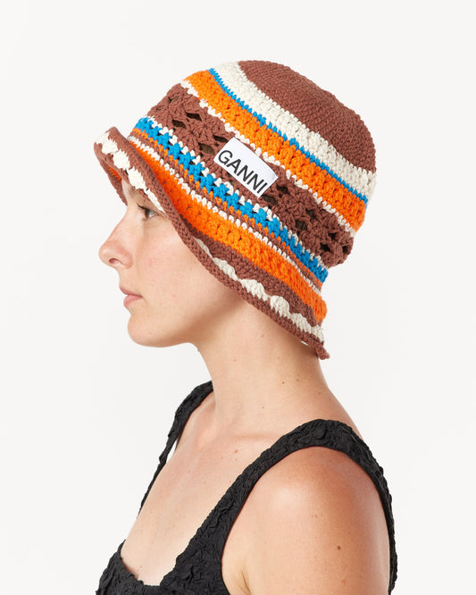 Crochet Bucket Hat in Root Beer