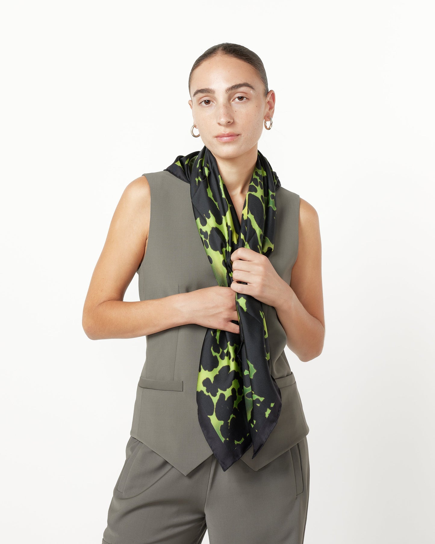 Fale Silk Scarf in Green