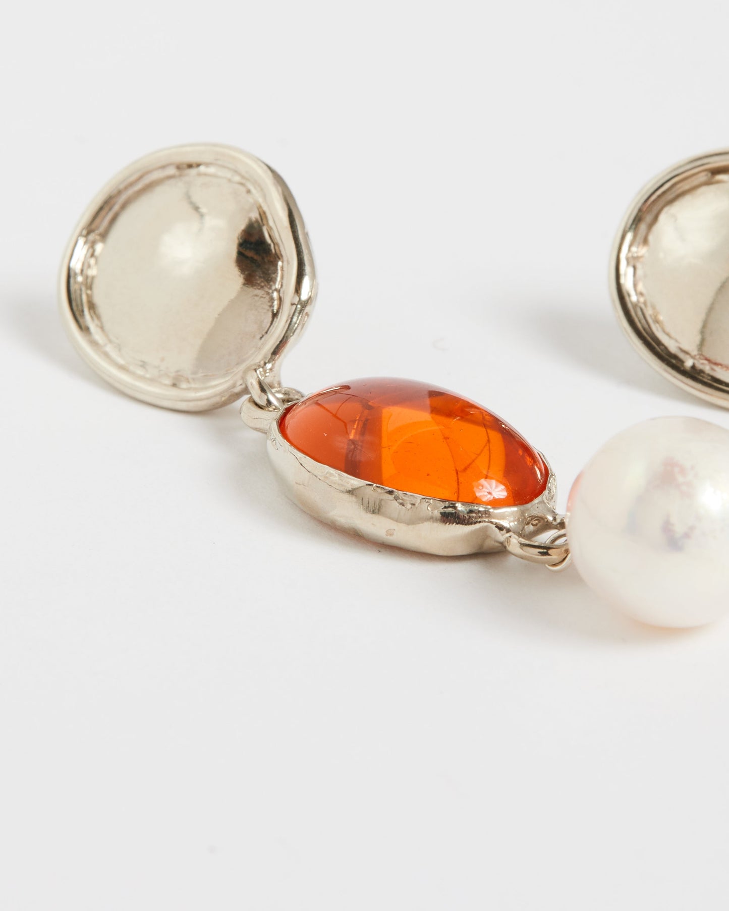 Silver Sirena Earrings in Orange