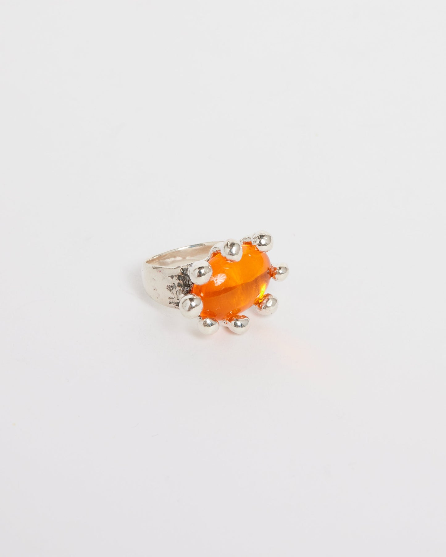Sterling Silver Diva Ring in Orange
