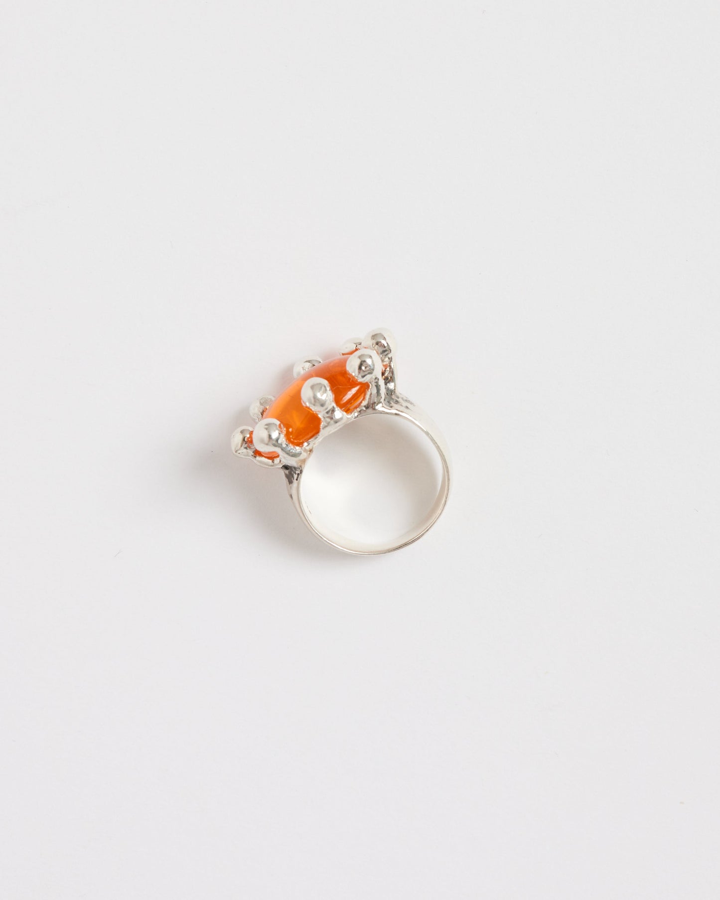 Sterling Silver Diva Ring in Orange