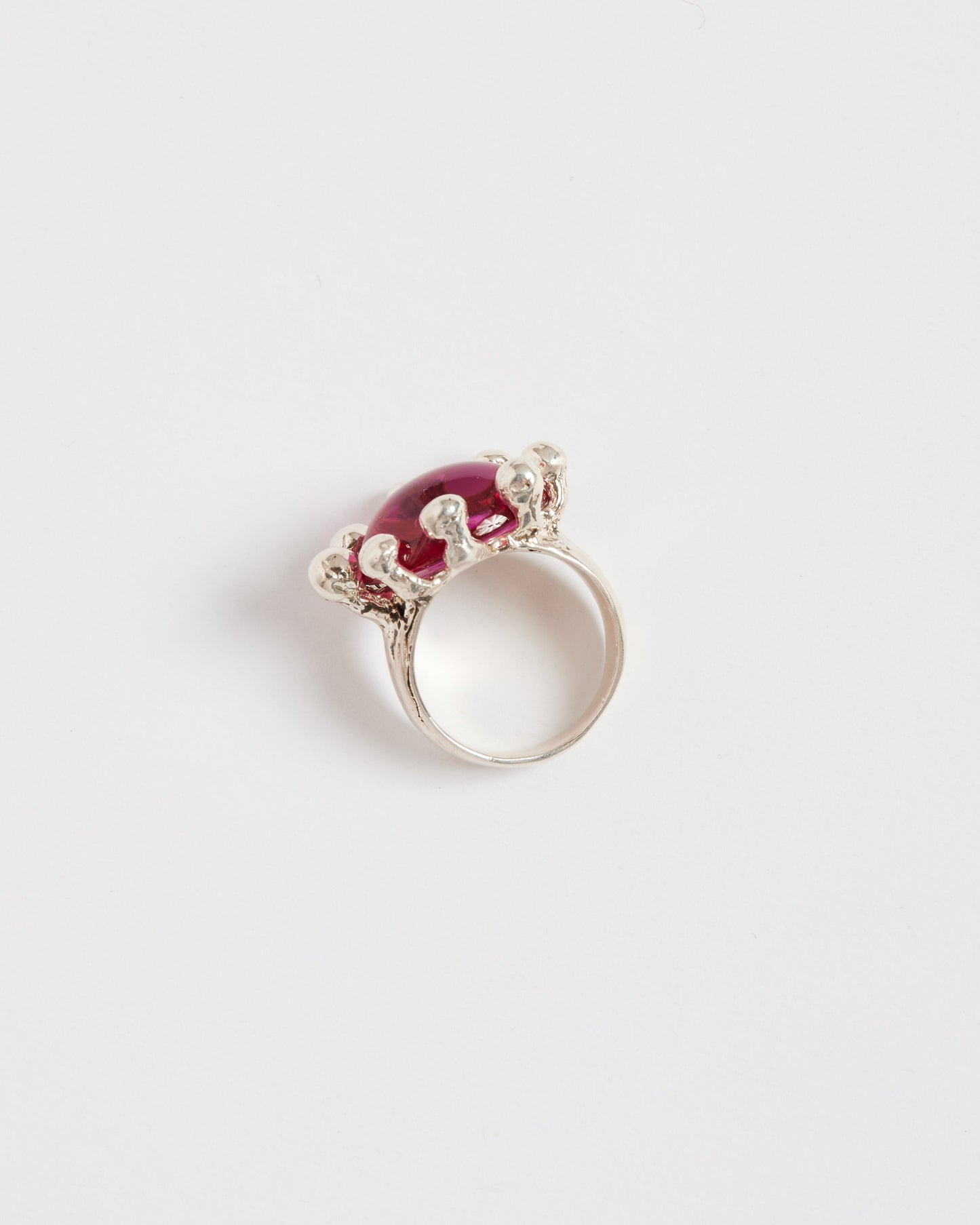 Sterling Silver Diva Ring in Fuchsia