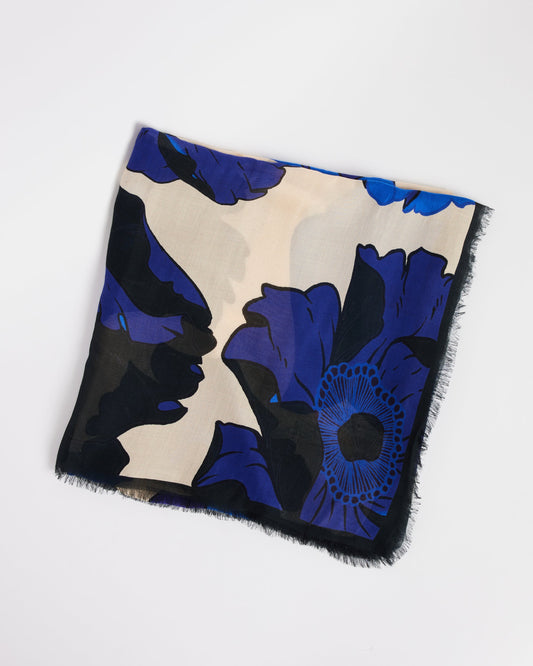Foun Floral Scarf in Blue