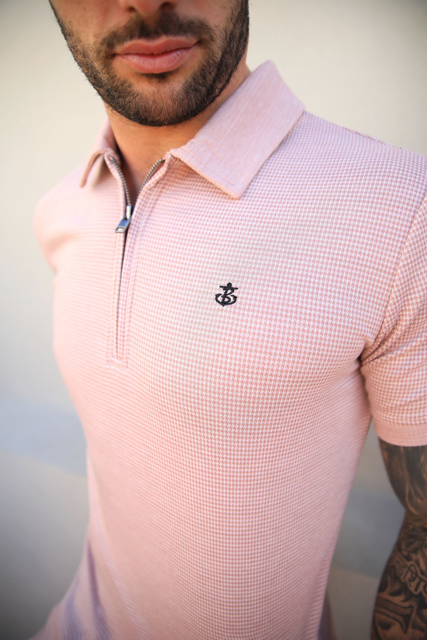 Midar Check Polo Shirt - Pink