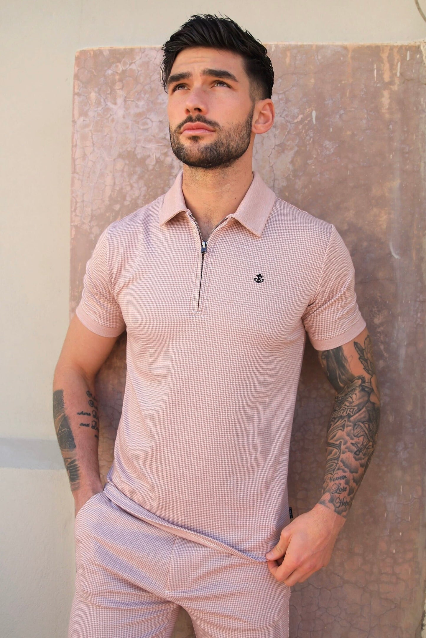 Midar Check Polo Shirt - Pink