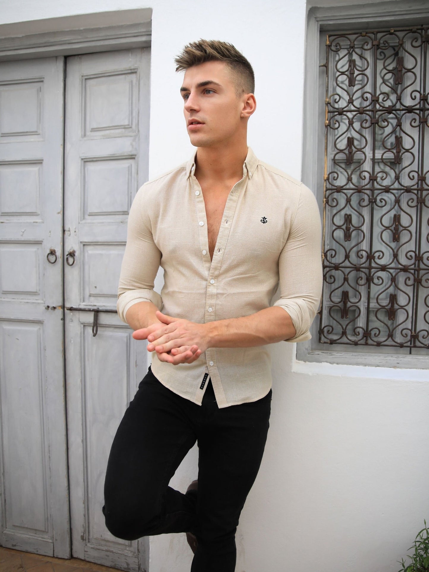 Odessa Pinstripe Shirt - Tan