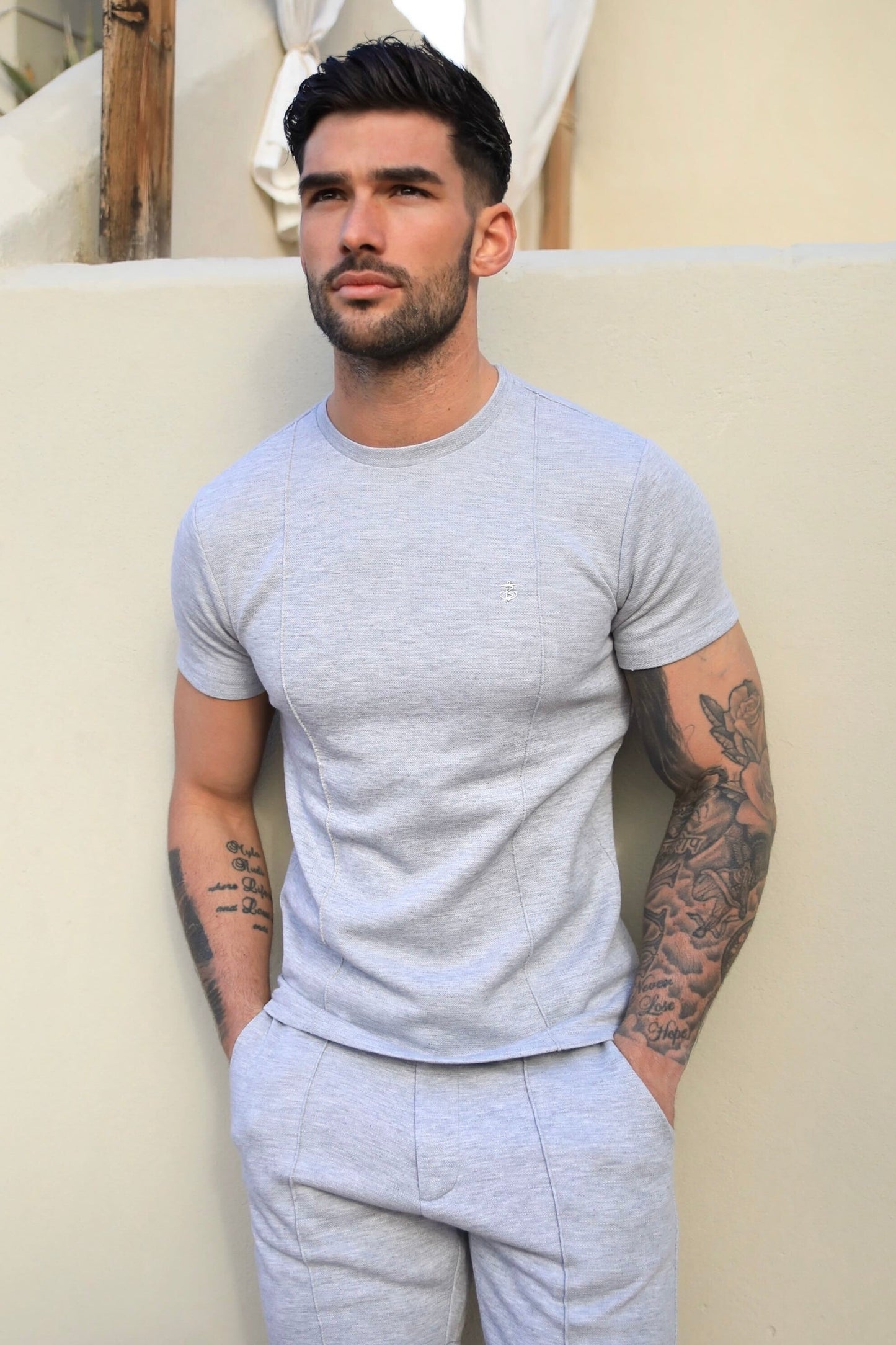 Amezri Seamline T-Shirt - Light Grey