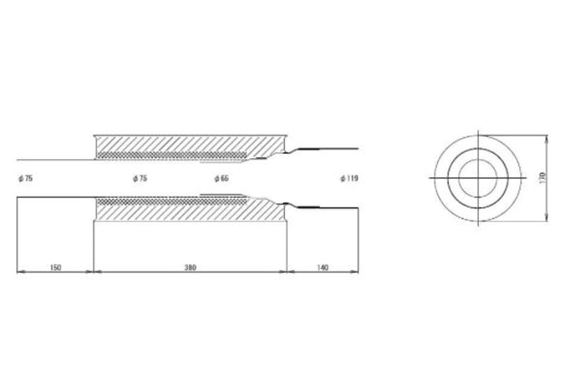 HKS UNIVERSAL STAINLESS MUFFLER D170H_M TITAN-TP (hks34005-FK001)