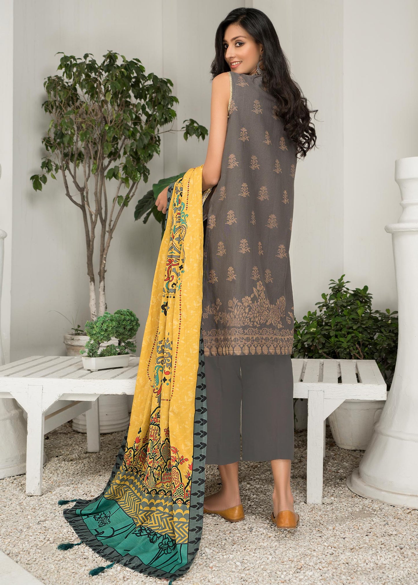 Jacquard - GREY NOMADIC Dyed Khaddar Jacquard