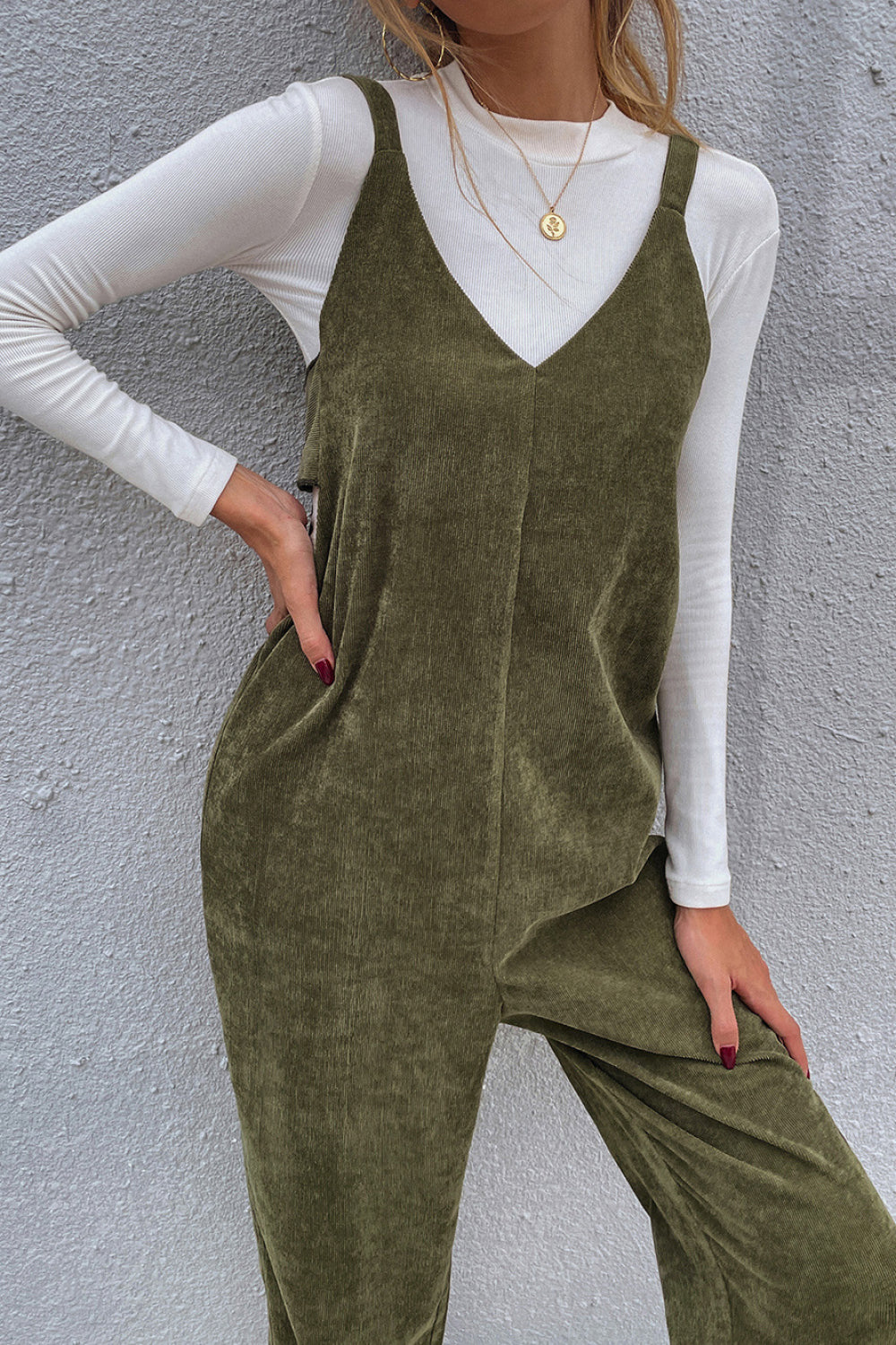 V-Neck Bow Back Jumpsuit