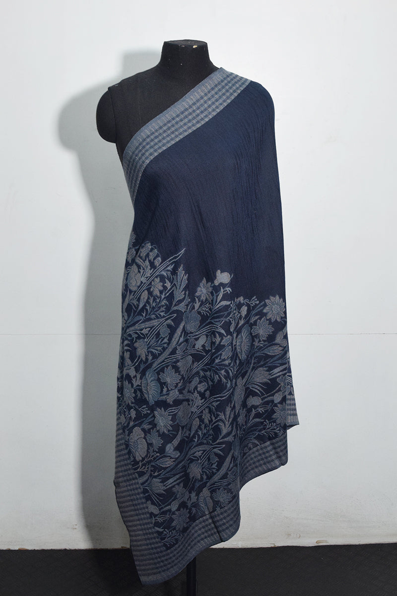 Pashmina Woven Jacquard Shawl Available In Orange, Black, Navy Blue And Turquoise