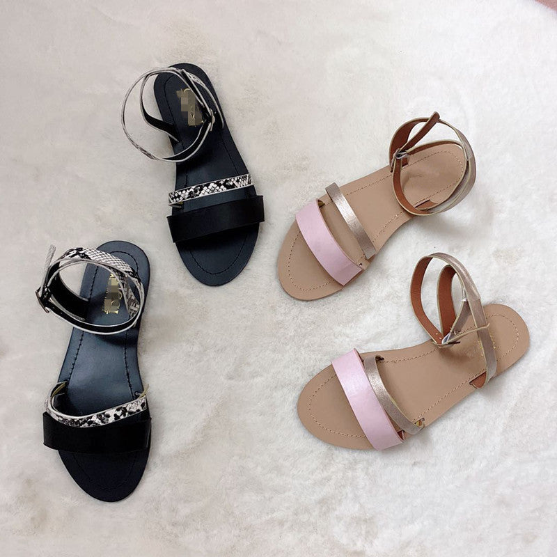 Snekeskin flat sandals