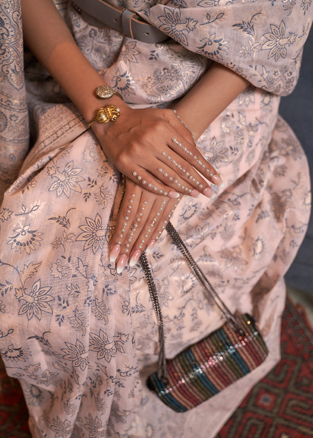 Valentine Pink Kashmiri Woven Cotton Silk Saree