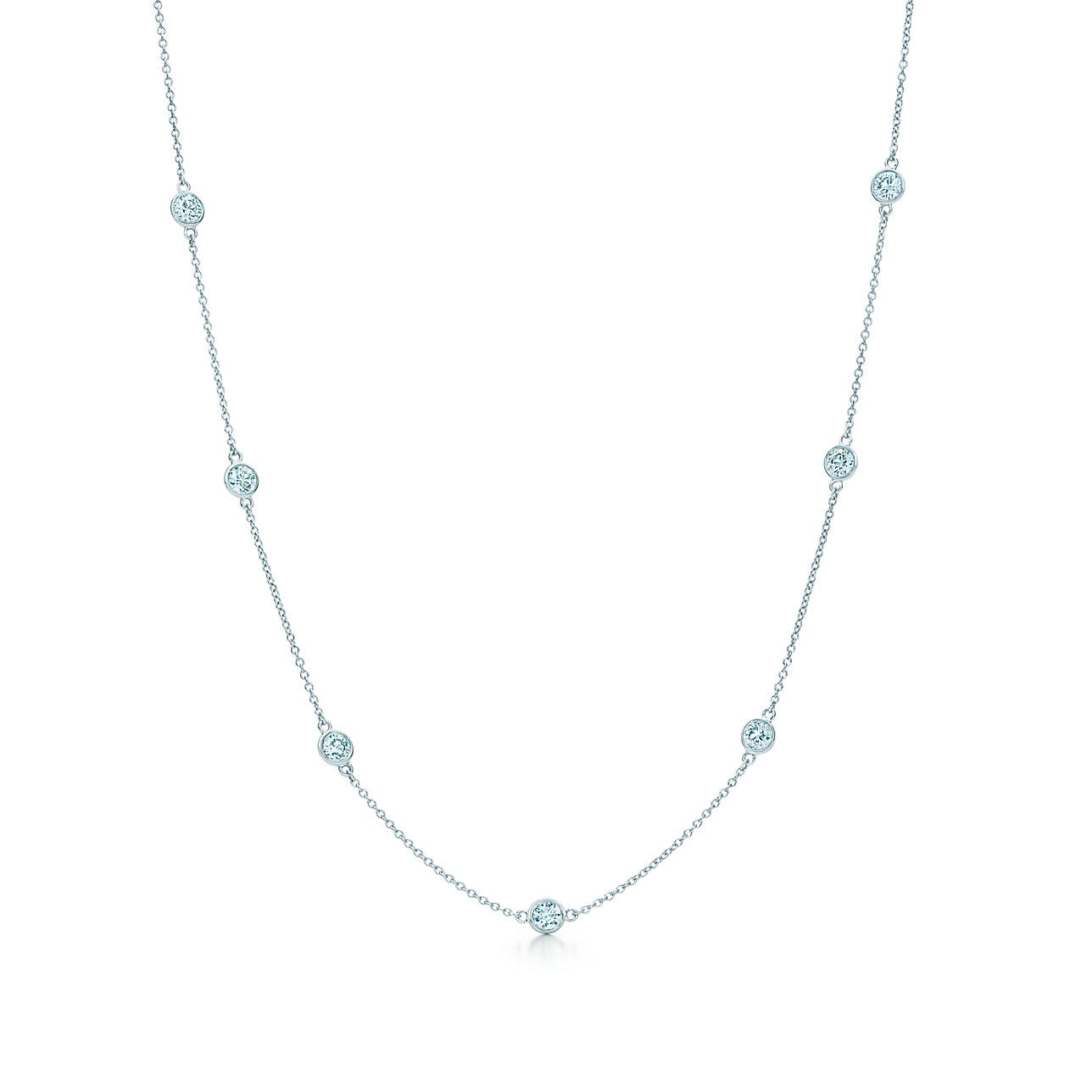 Stunning 4 CTW Moissanite-by-the-Yard Necklace in .925 Sterling Silver, Created Moissanite
