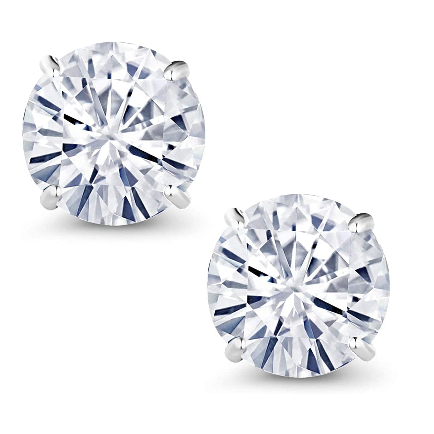 2.00 CTW Forever Classic Earrings Set in 14k White Gold, Created Moissanite