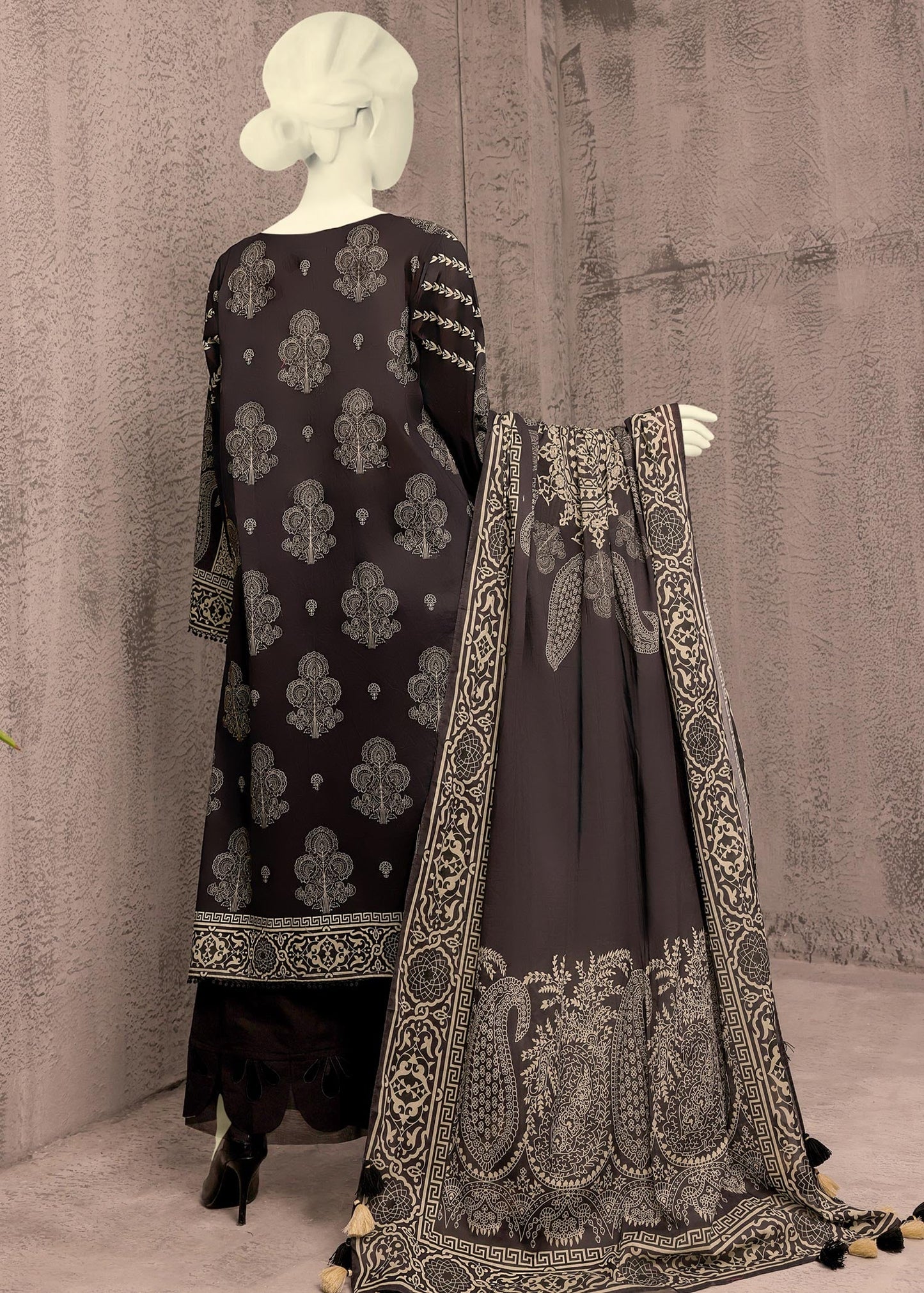 MTJ - MONOCHROME'22 ABAD PRINTED LAWN 3PC UNSTITCHED