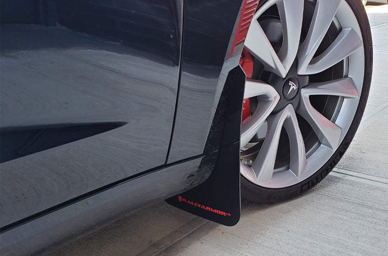 Rally Armor 2017+ Tesla Model 3 Black Mud Flap BCE Pink Logo (ralMF62-BC20-BLK/PK)