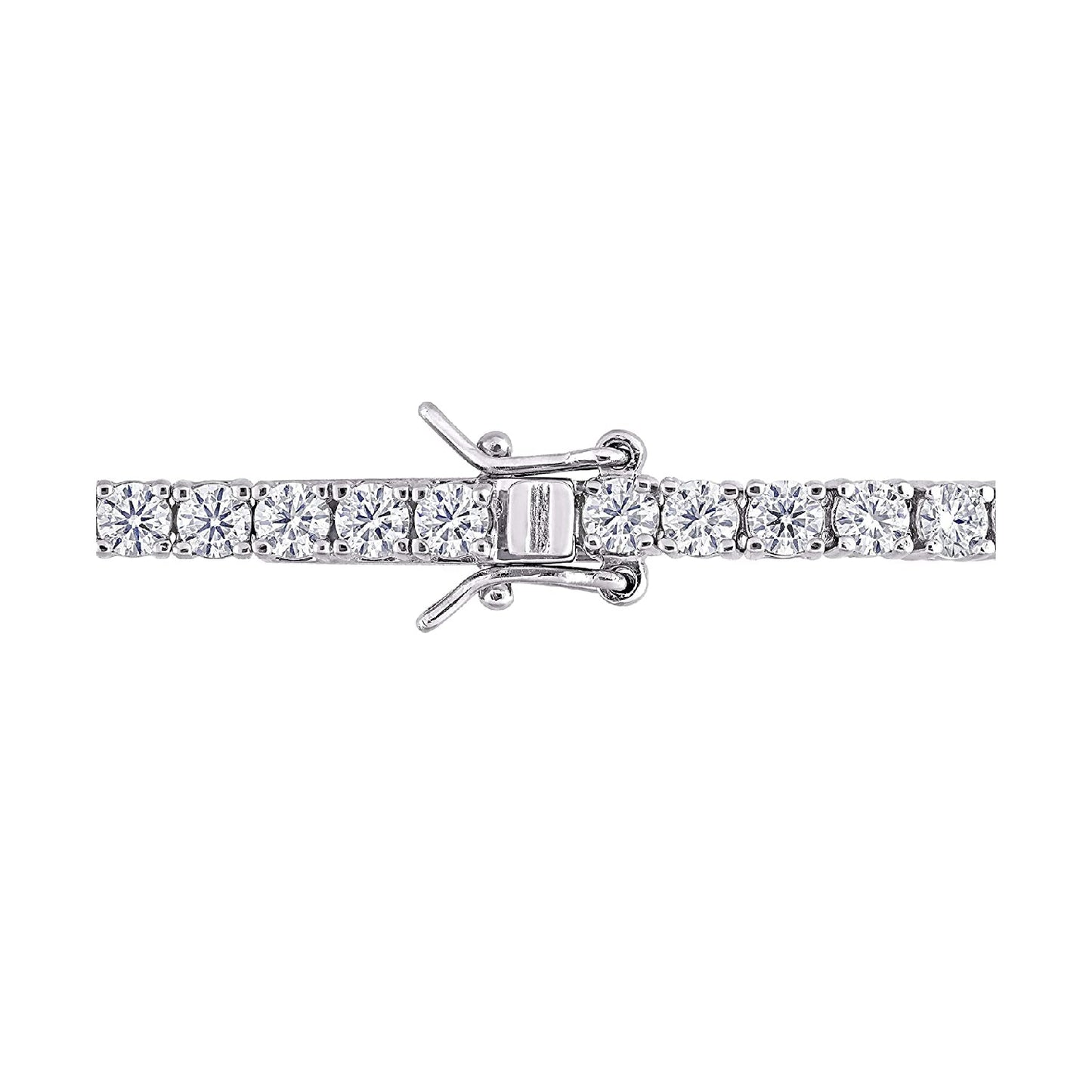 18k White Gold Plate Tennis Bracelet 6 Carat TW Round Shape Created Moissanite