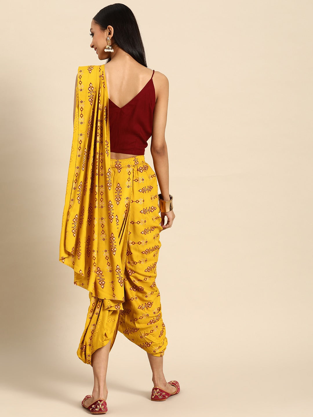 Dhoti with dupatta drape and Blouse