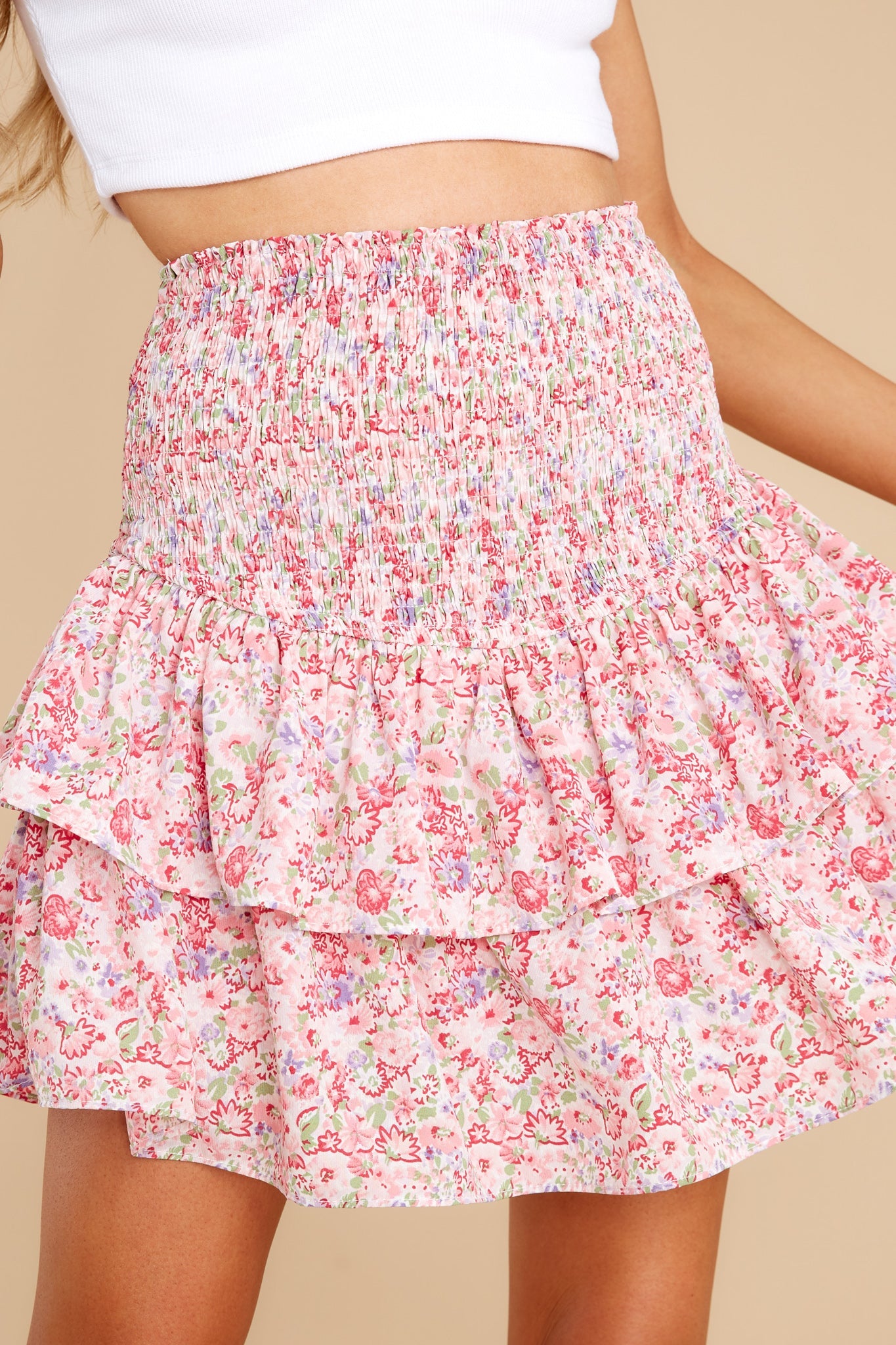Innocent Heart Pink Floral Print Skort