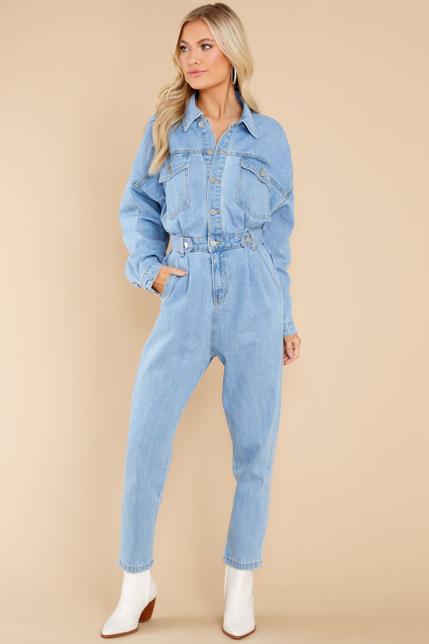 Focused On Myself Denim Jumpsuit