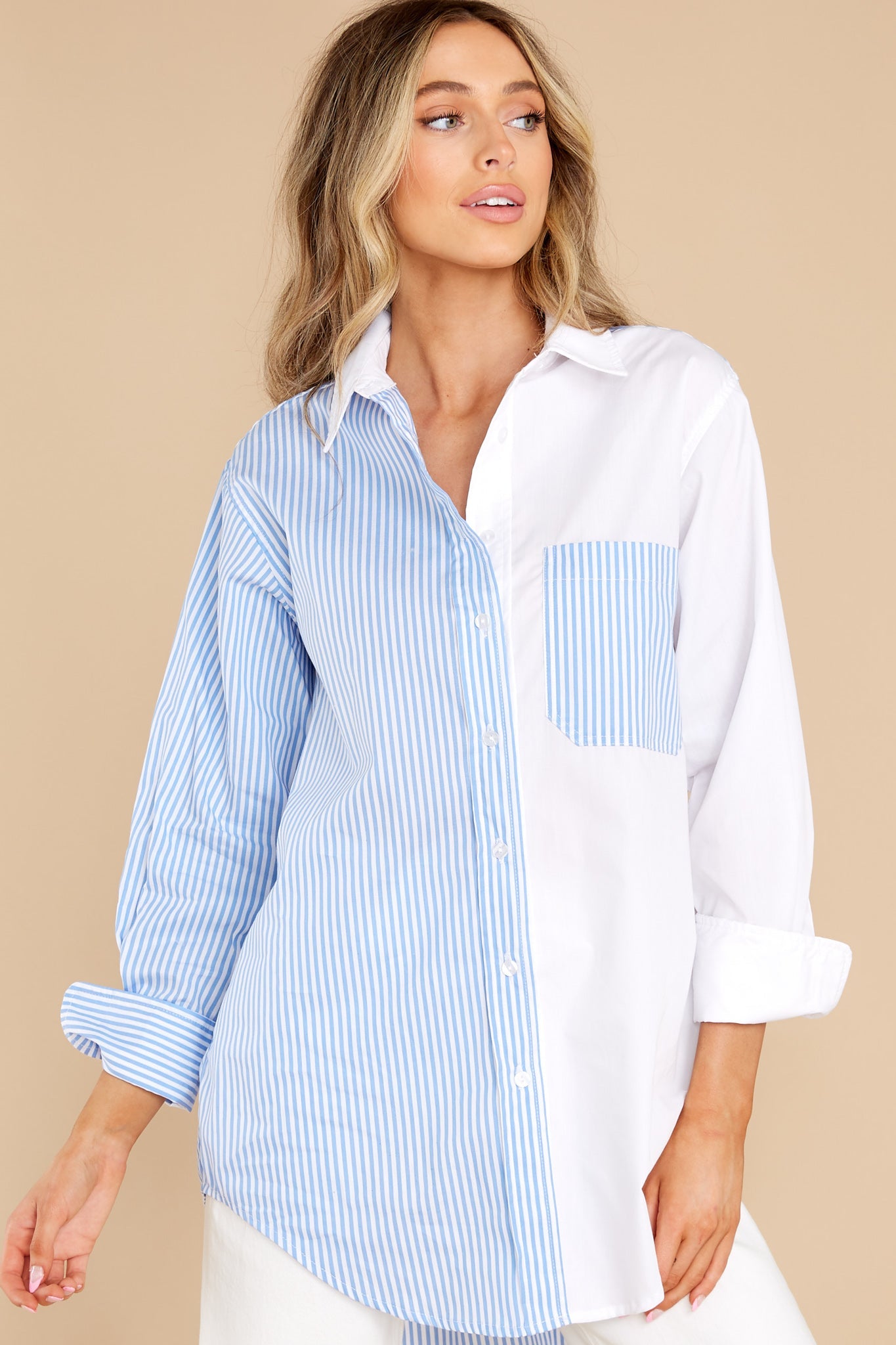 Break The Code Blue Stripe Top