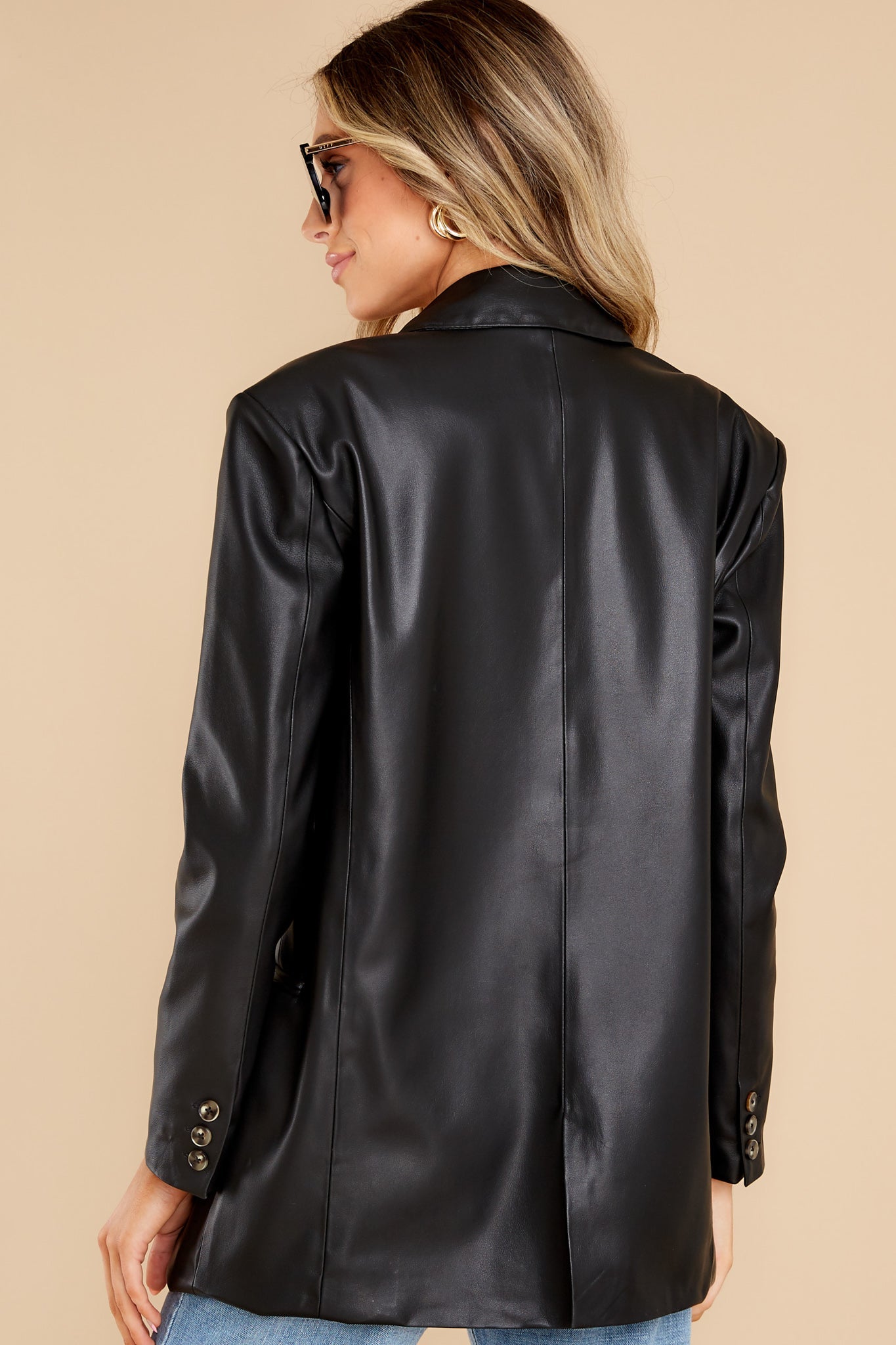 Self Starter Oversized PU Blazer Jacket