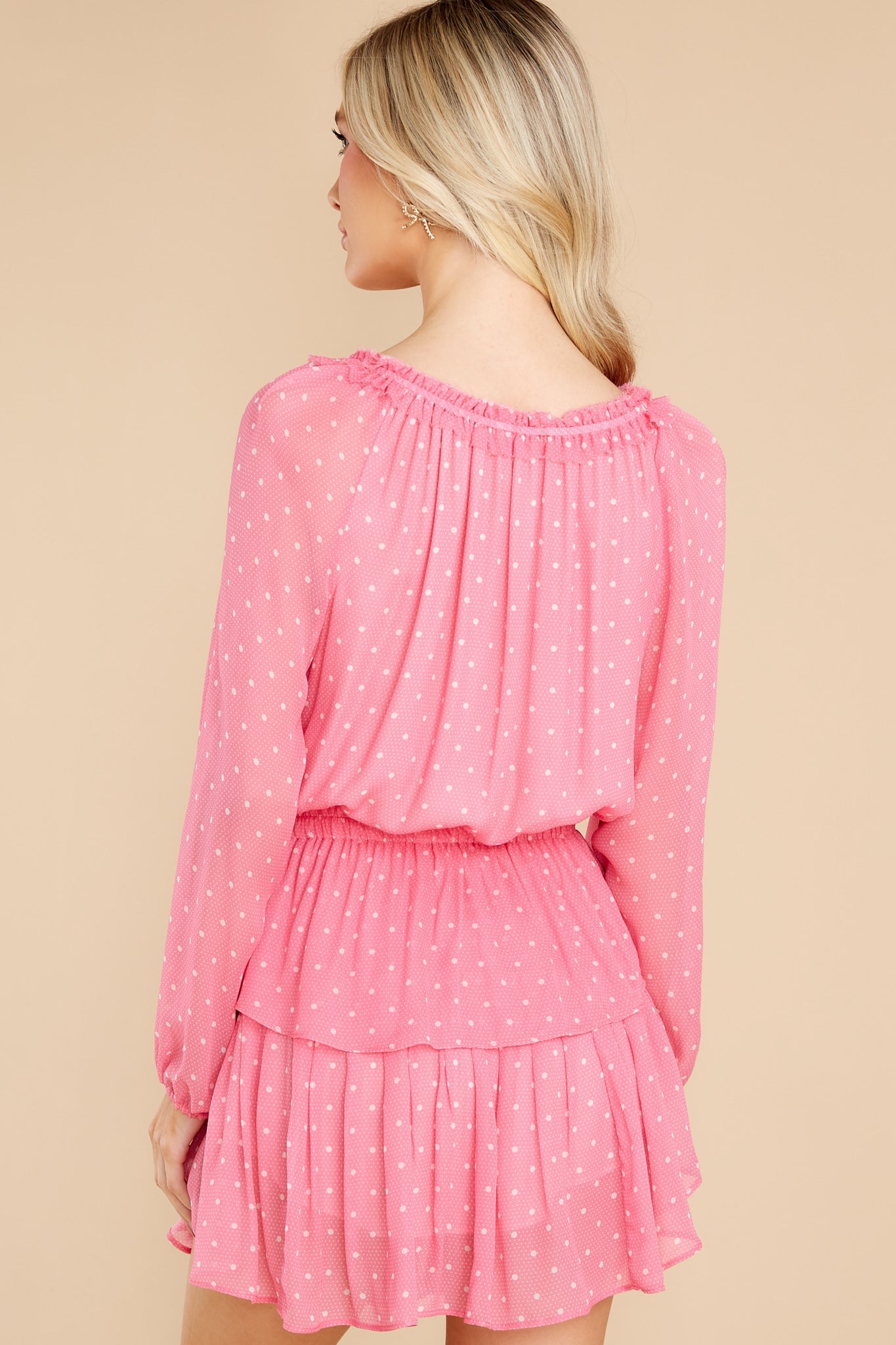 Hot Pink Cherry Popover Dress