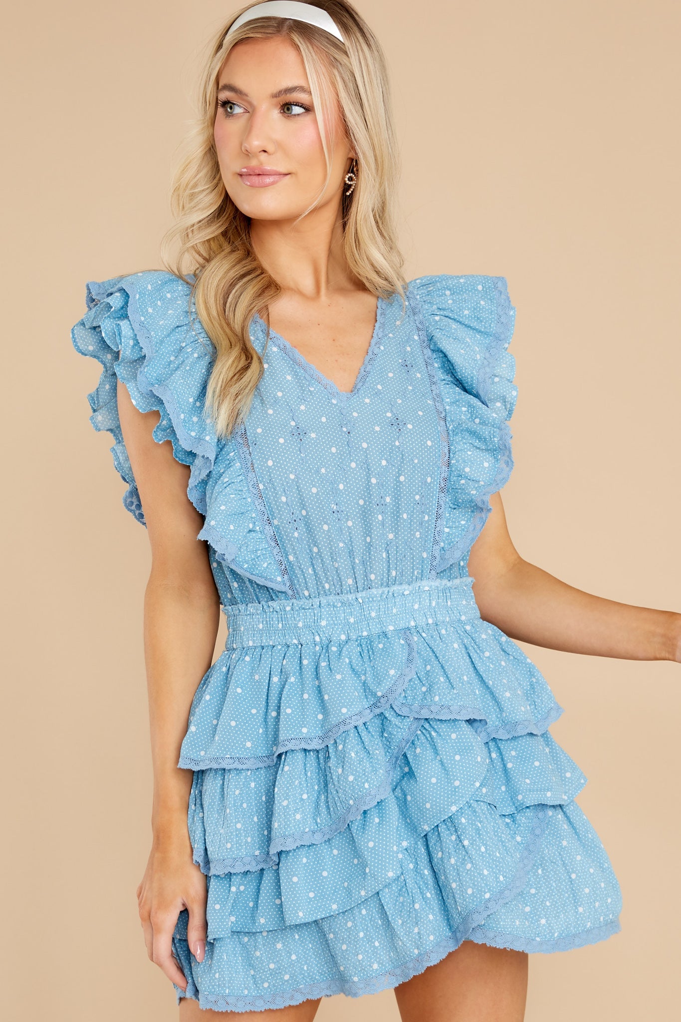 Corelli Blue Bonnet Mini Dress