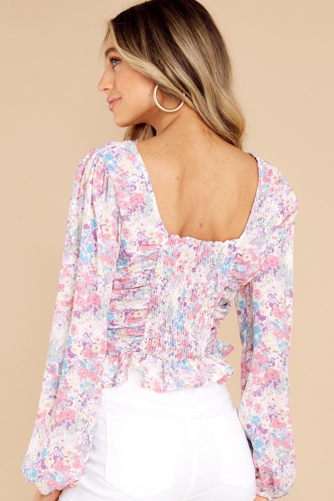 Confident In You Pink Multi Floral Print Top