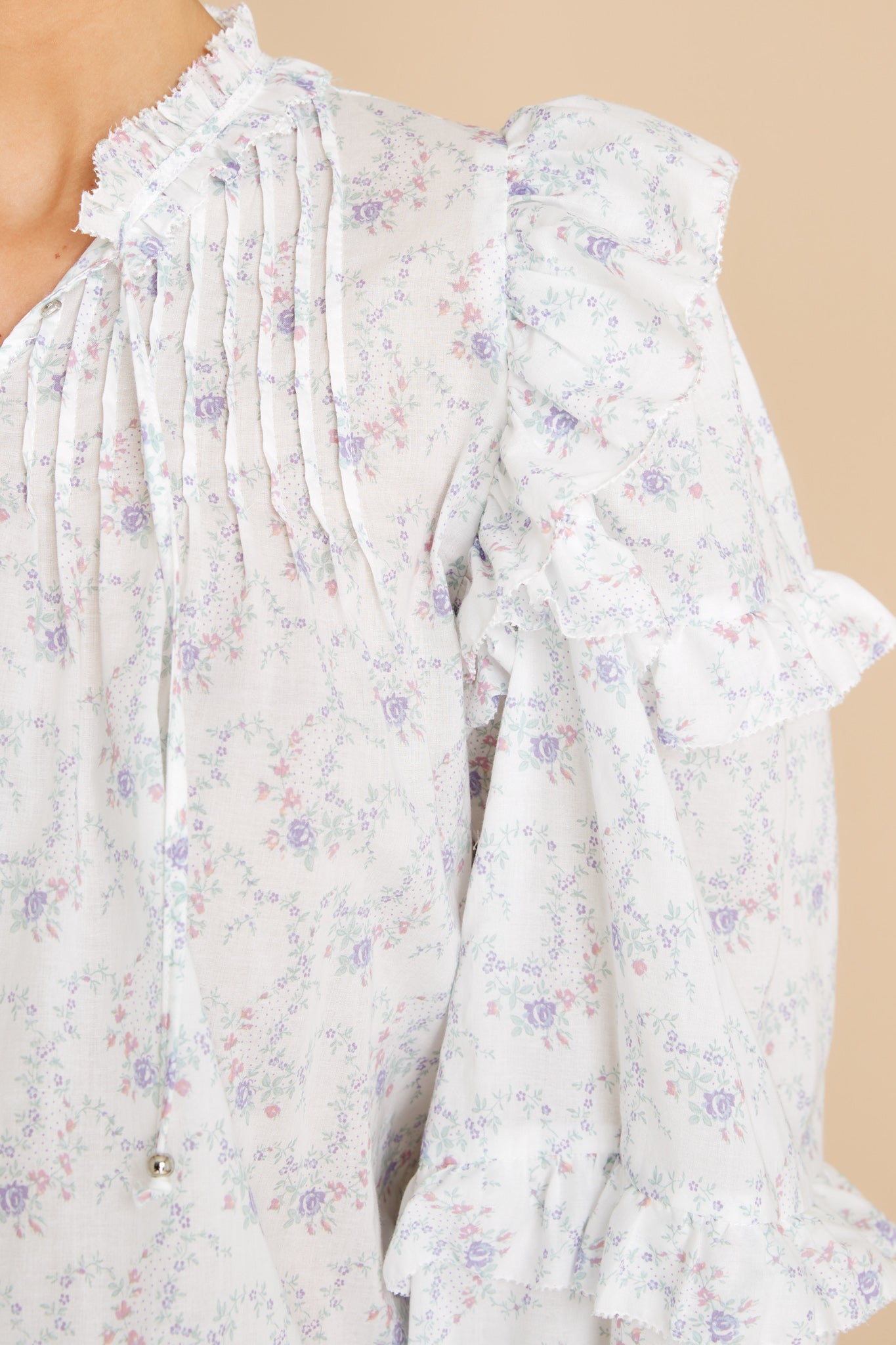 Flower Child White Floral Print Top