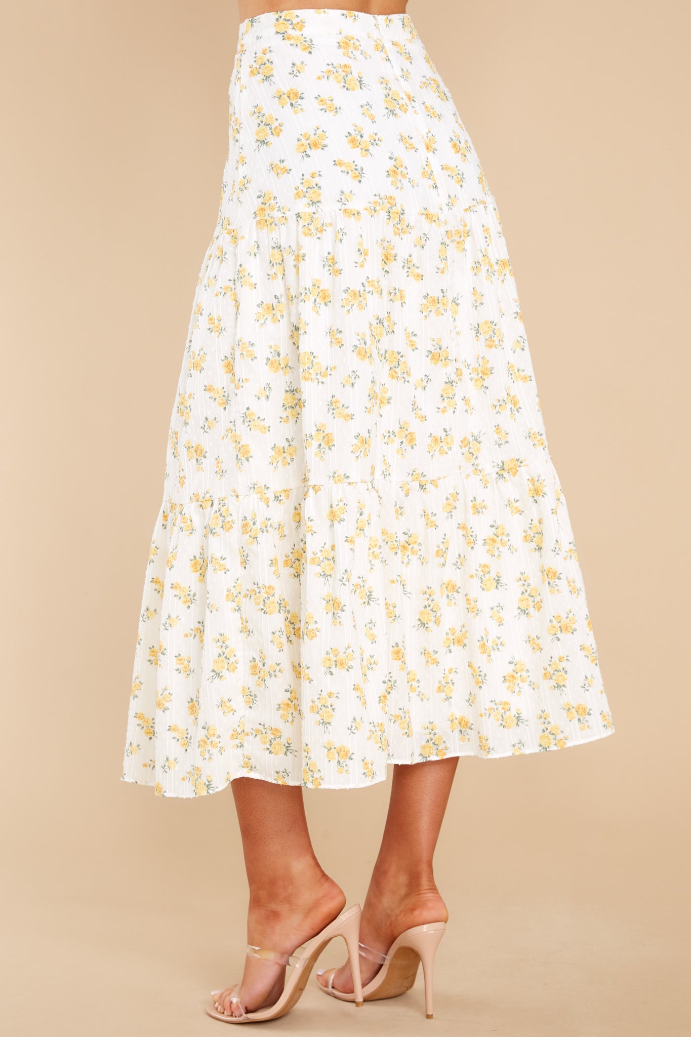 Love Somebody White And Yellow Floral Print Skirt