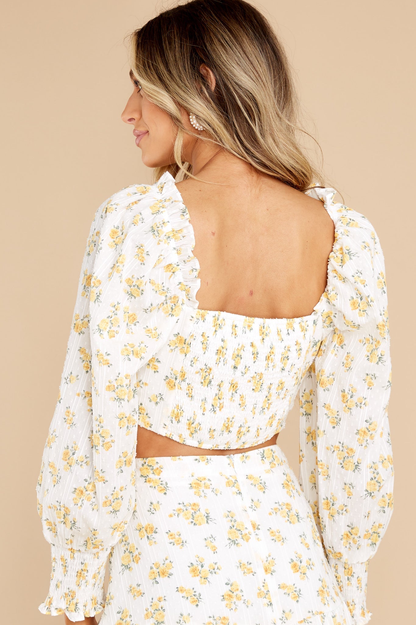 In Your Arms White And Yellow Floral Print Top