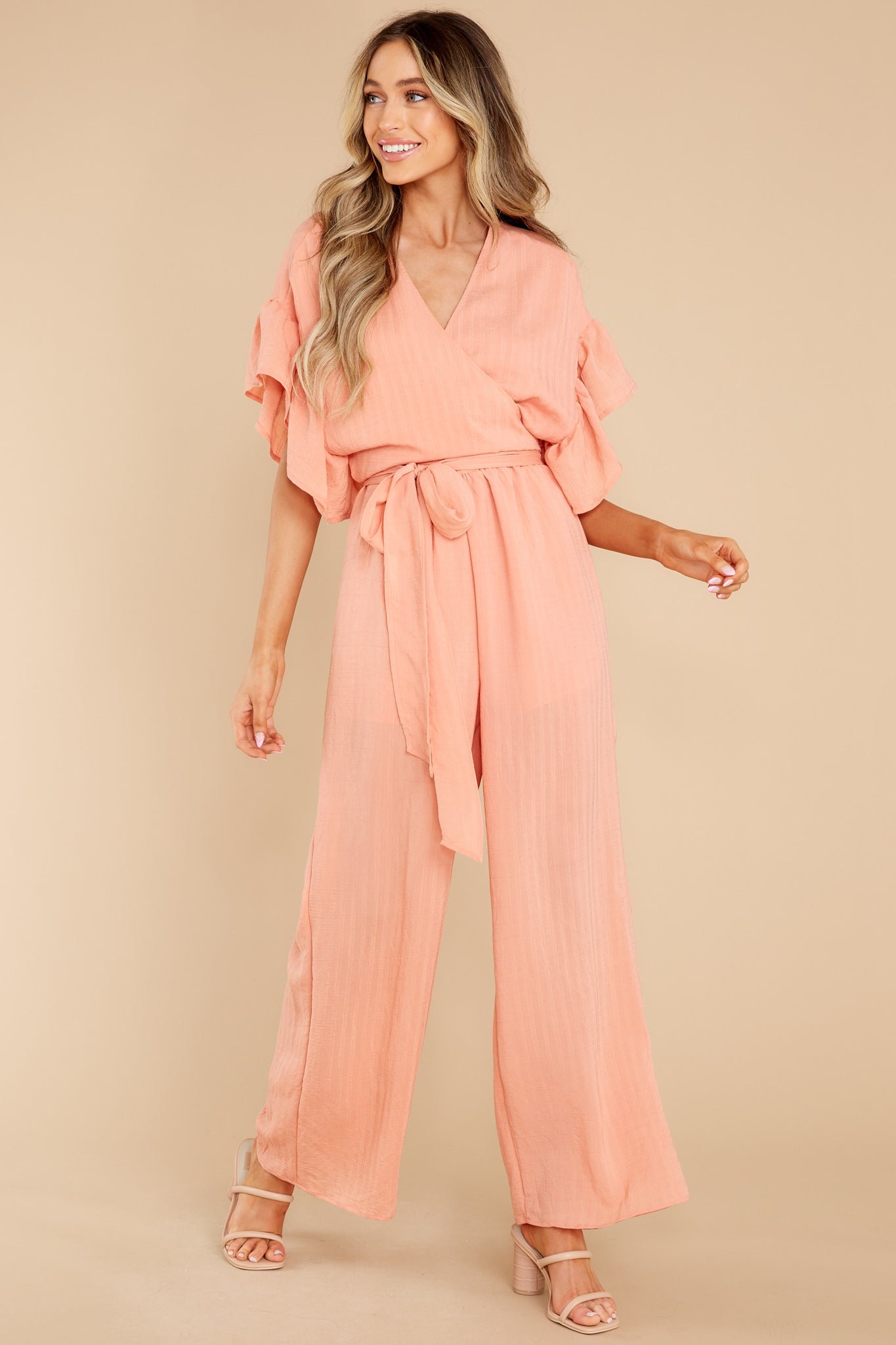 Change Your Destiny Peach Jumpsuit