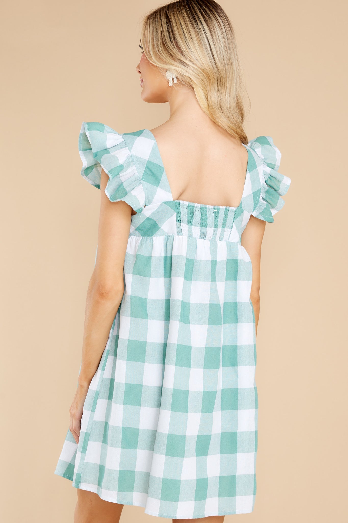 Travel Light Mint Gingham Dress