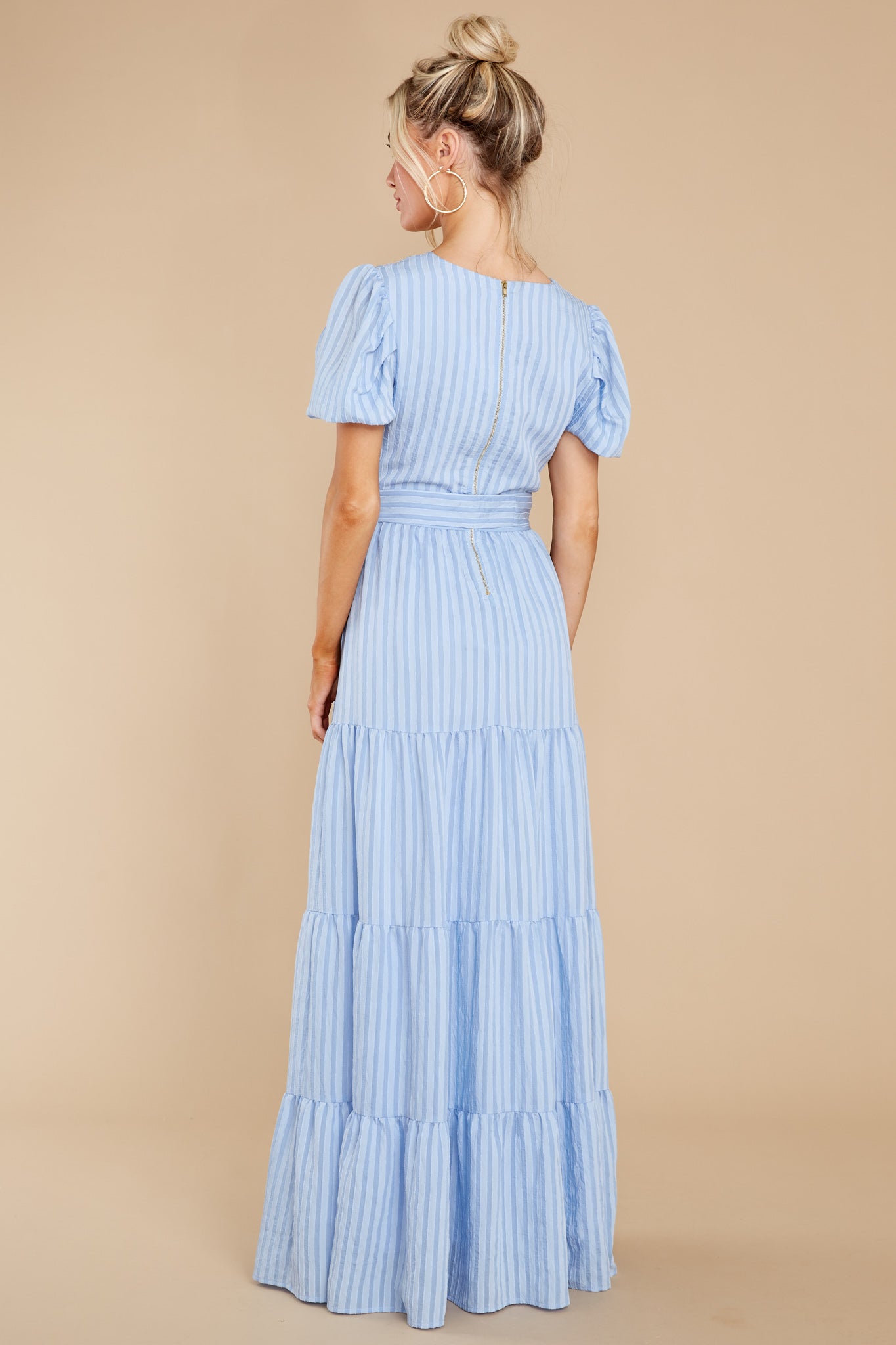 The One For You Light Blue Stripe Maxi Dress