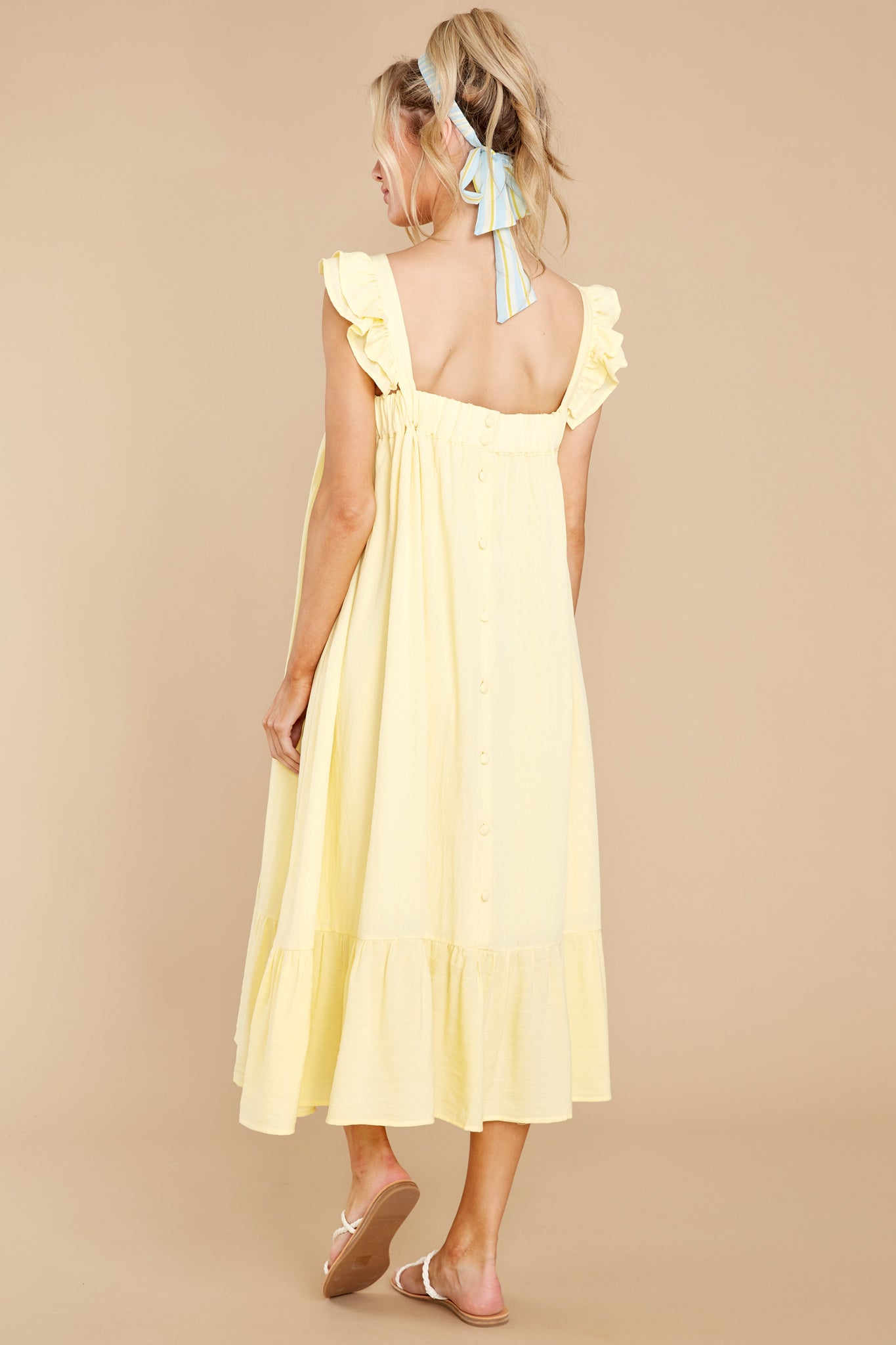 So You Hear Sunshine Yellow Midi Dress