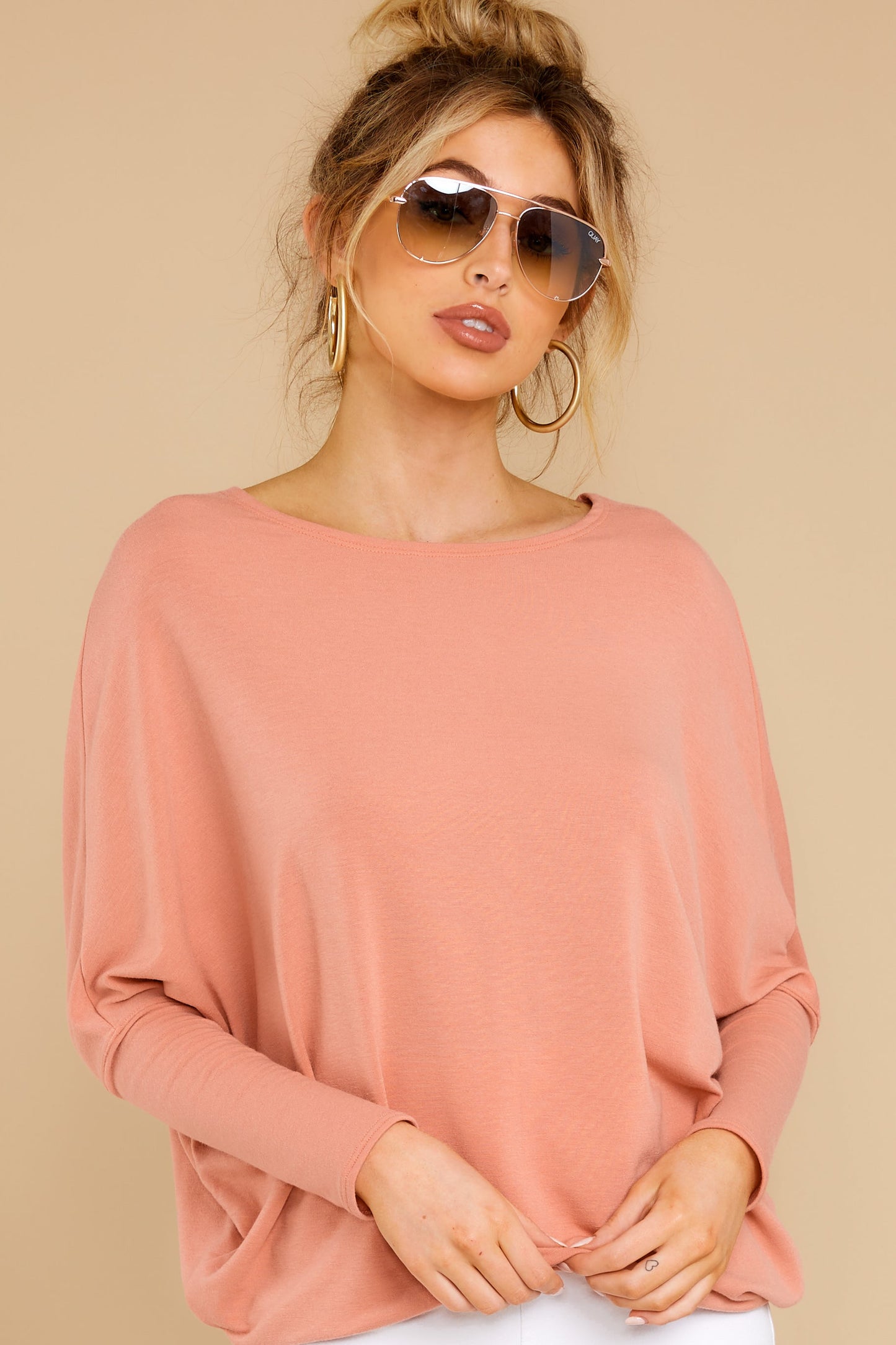 Take The Long Road Salmon Pink Top