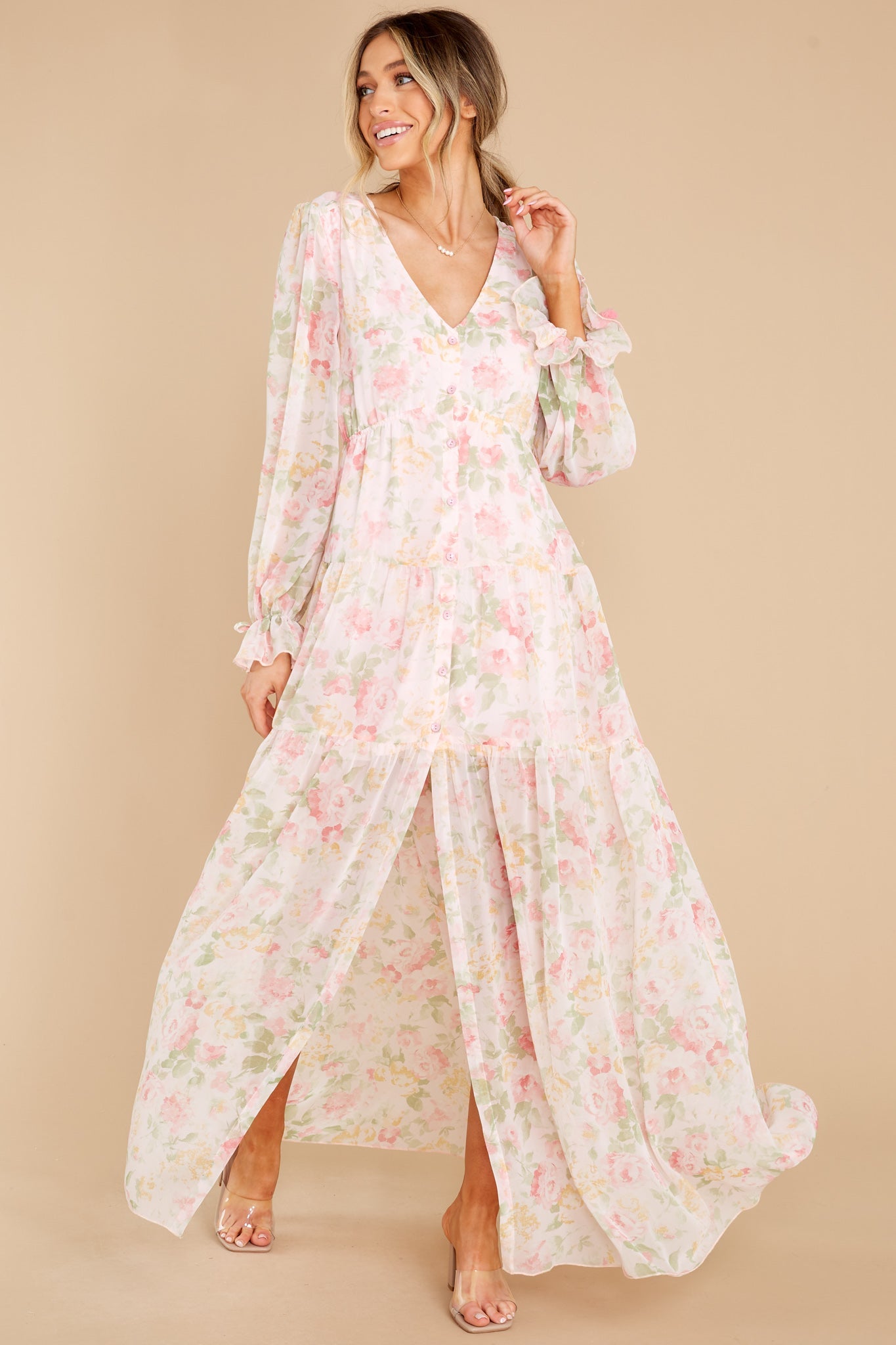 Everlasting Joy Pink Multi Floral Print Maxi Dress