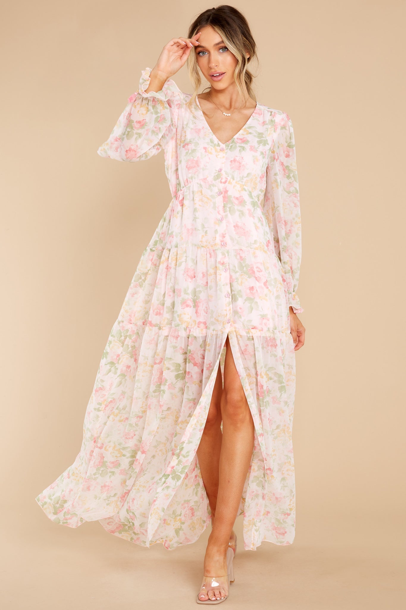 Everlasting Joy Pink Multi Floral Print Maxi Dress