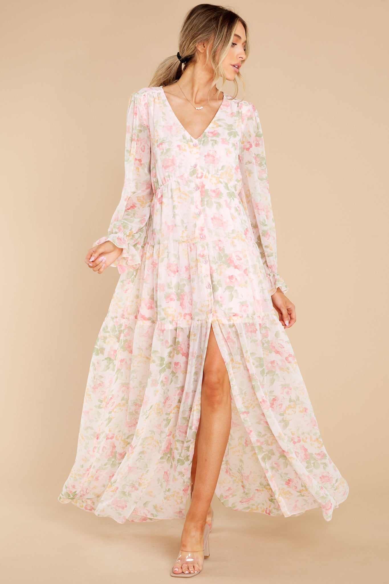 Everlasting Joy Pink Multi Floral Print Maxi Dress
