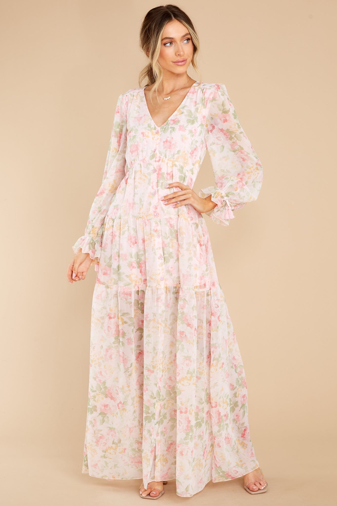 Everlasting Joy Pink Multi Floral Print Maxi Dress