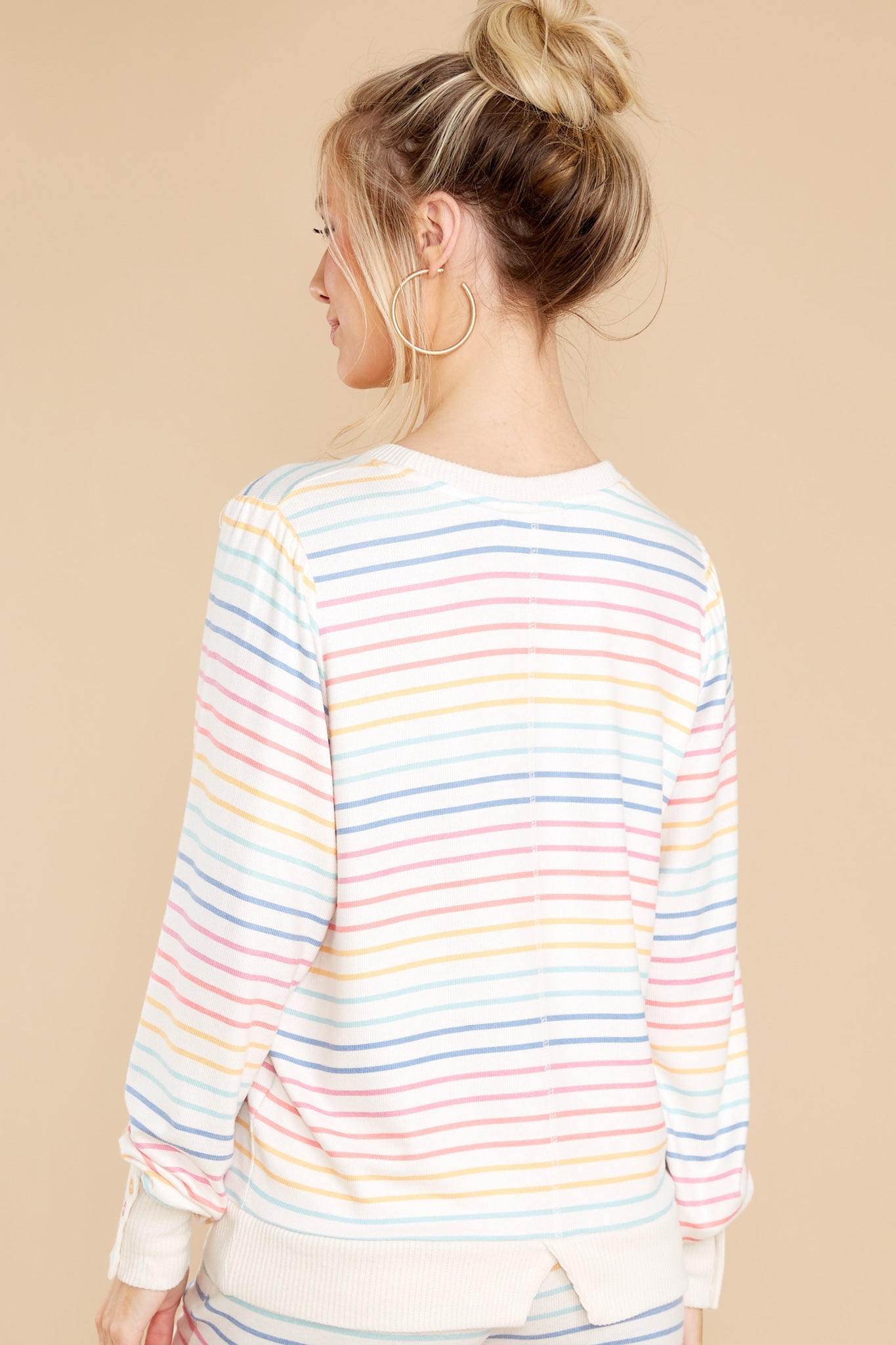 Crazy About Color Ivory Multi Stripe Top