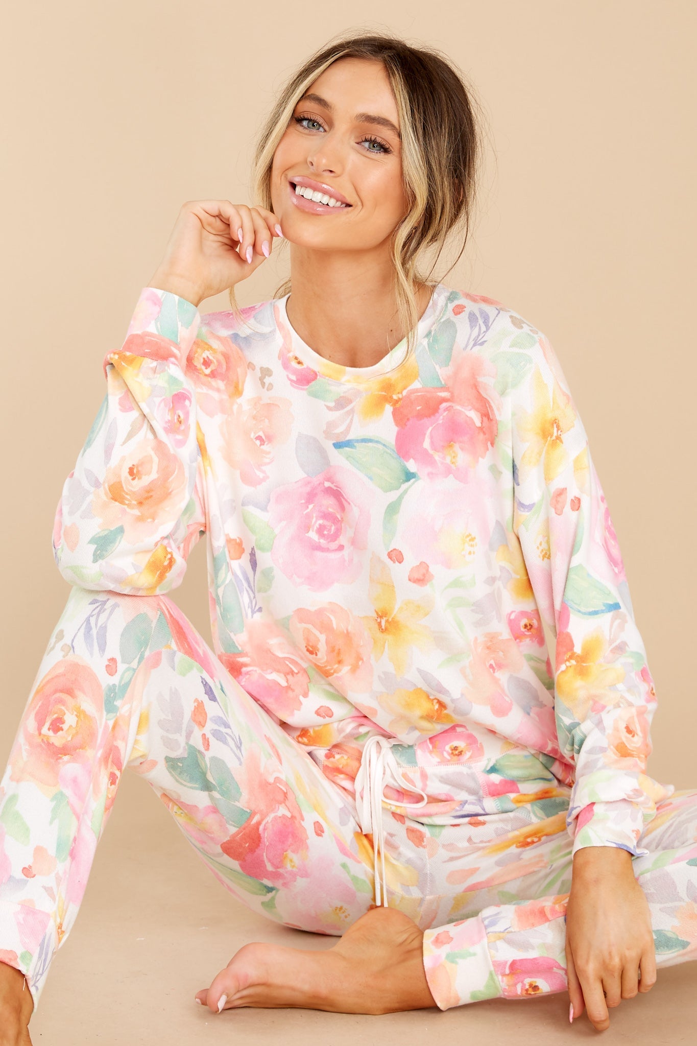 Introducing Me White Multi Floral Top