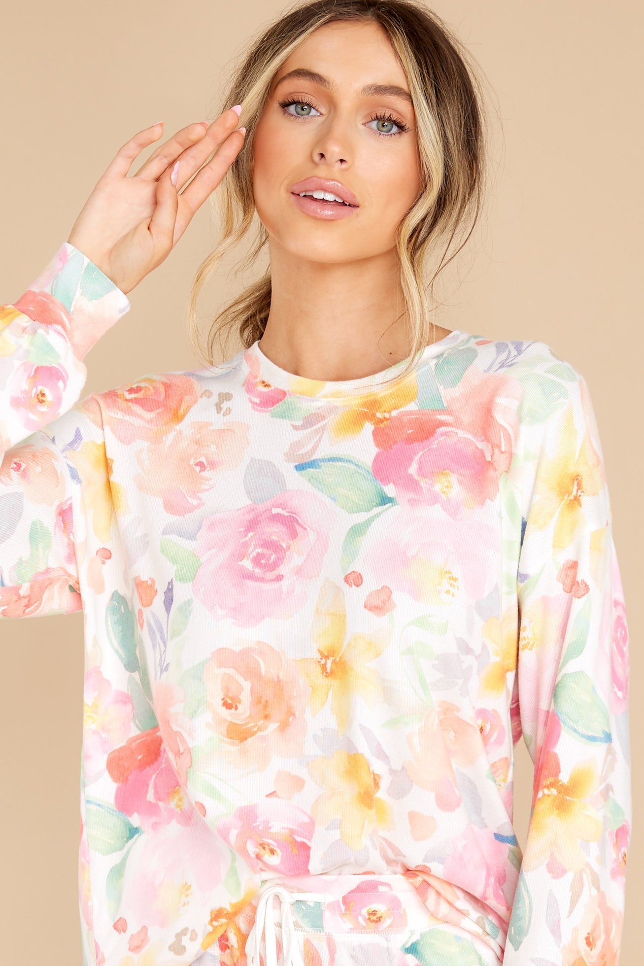 Introducing Me White Multi Floral Top