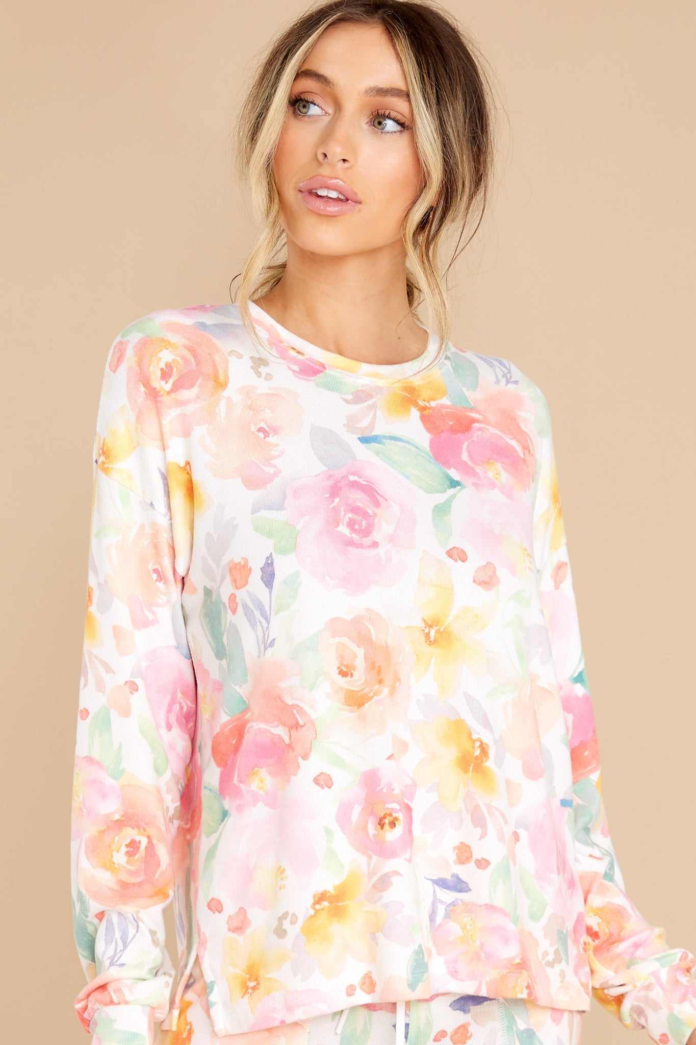 Introducing Me White Multi Floral Top