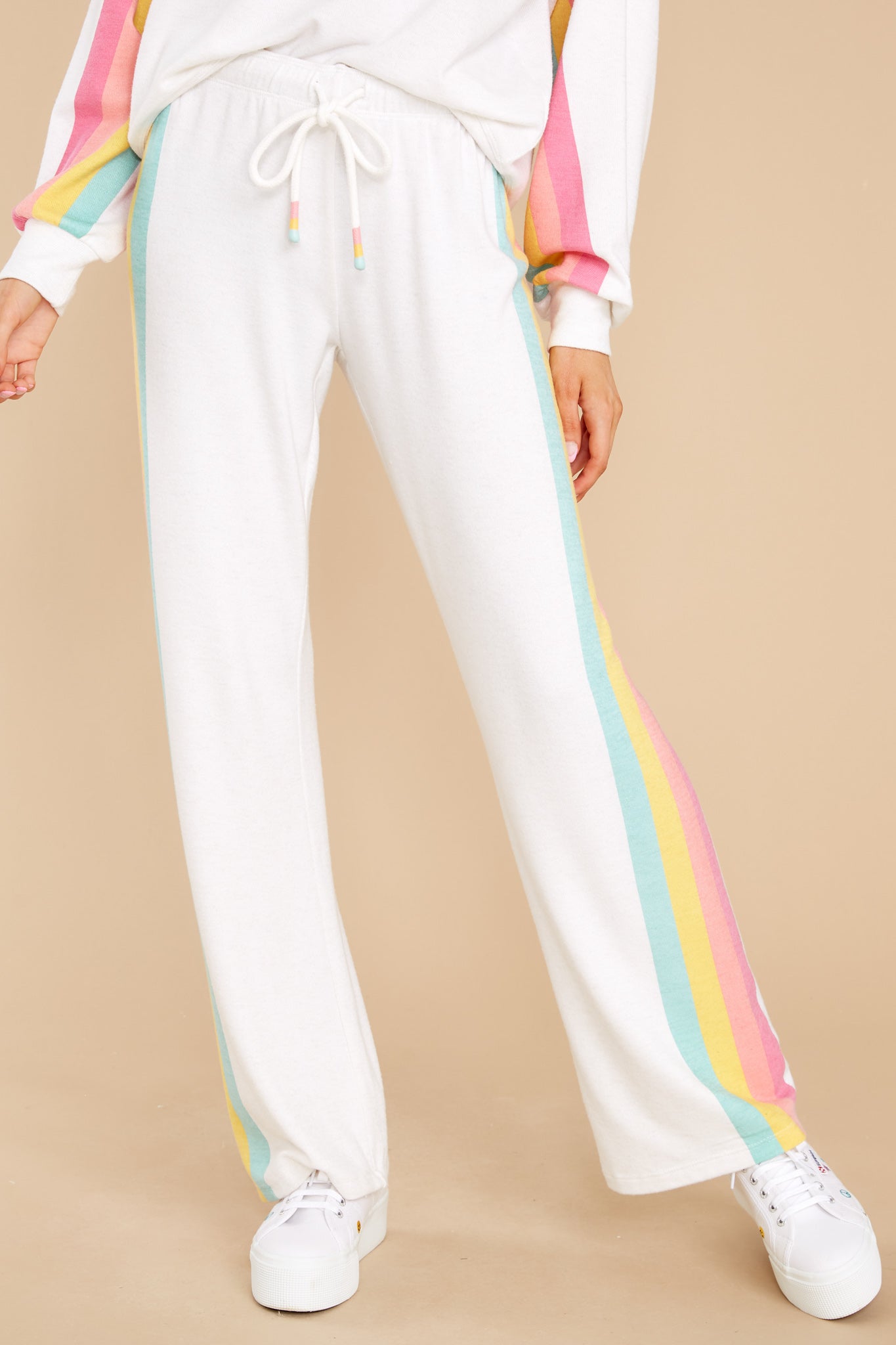 Free To Unwind White Multi Pants