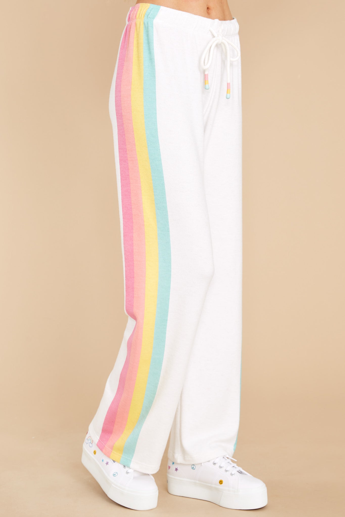 Free To Unwind White Multi Pants